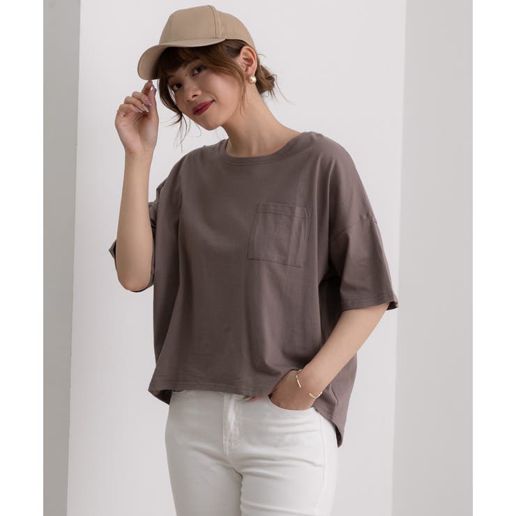 ポケット付きTシャツ コットン100% ラウンドヘム | ad thie | 詳細画像52 