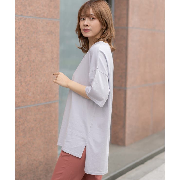 オーバーサイズチュニックTシャツ レディース カット | ad thie | 詳細画像48 
