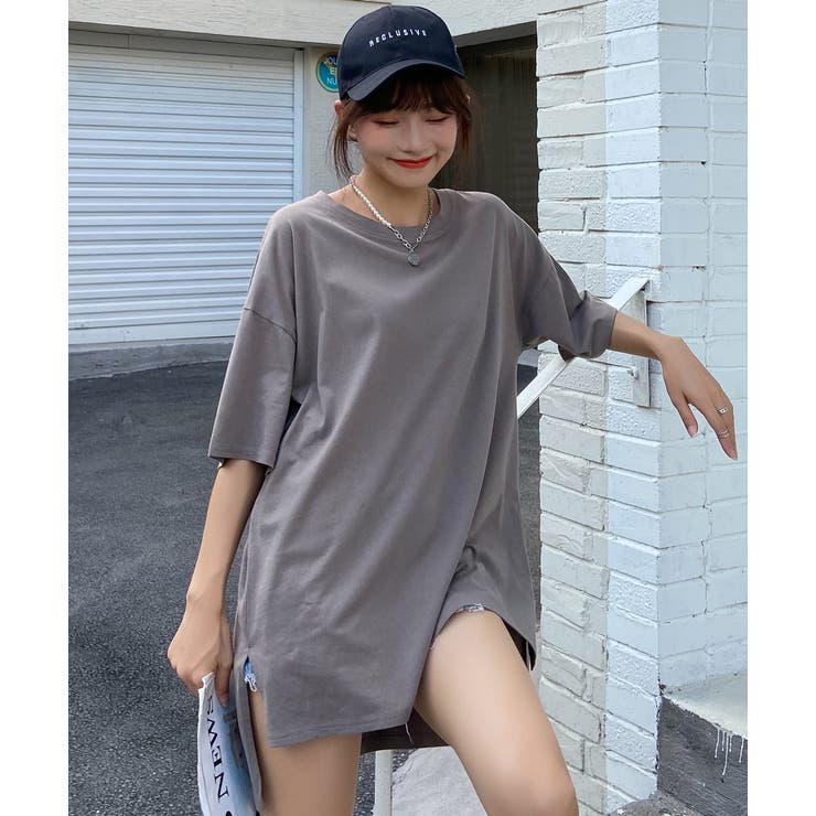 オーバーサイズチュニックTシャツ レディース カット | ad thie | 詳細画像52 