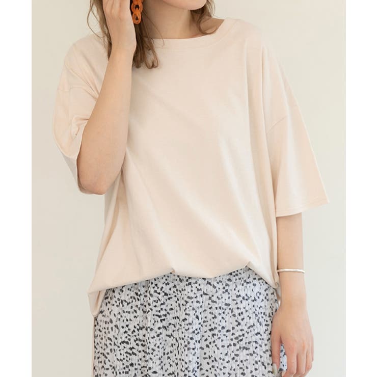 アイボリー | オーバーサイズチュニックTシャツ レディース カット | ad thie