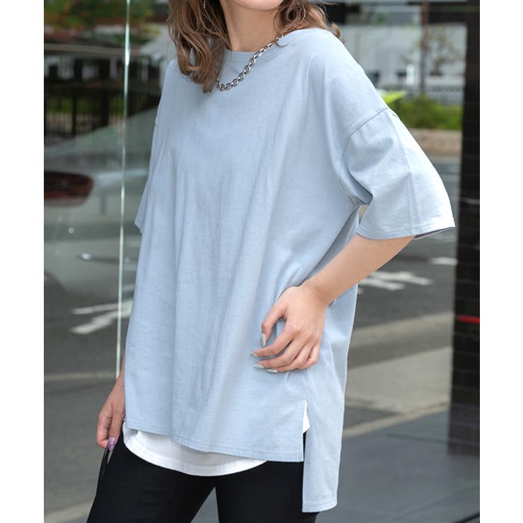 オーバーサイズチュニックTシャツ レディース カット[品番
