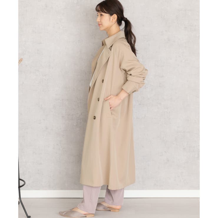 シンプルロングトレンチコート ロングコート[品番：ADEW0000172]｜ad