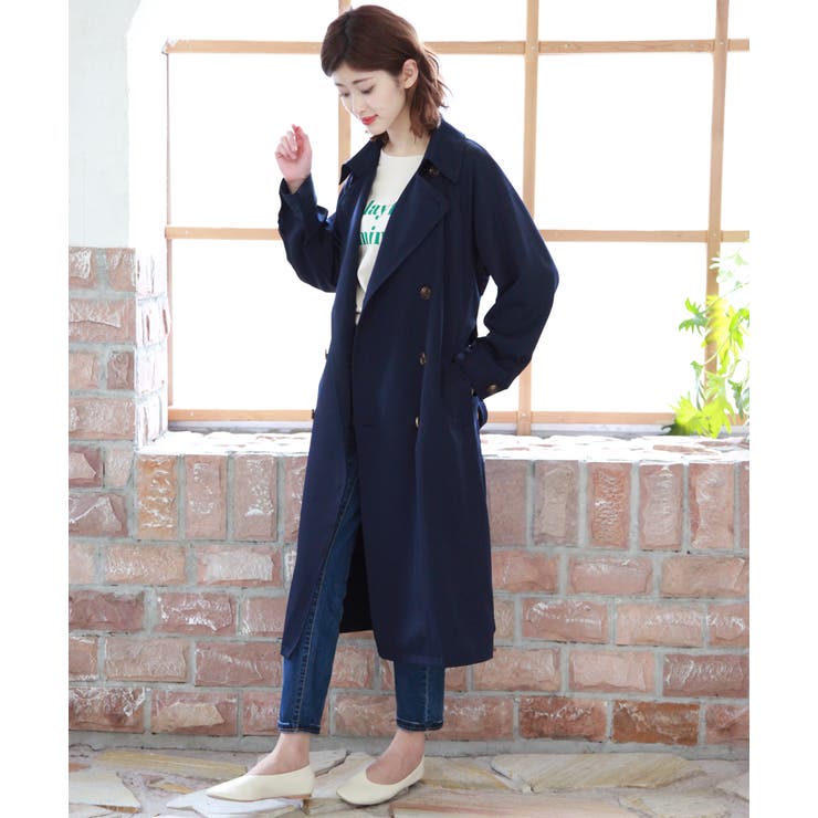 シンプルロングトレンチコート ロングコート[品番：ADEW0000172]｜ad