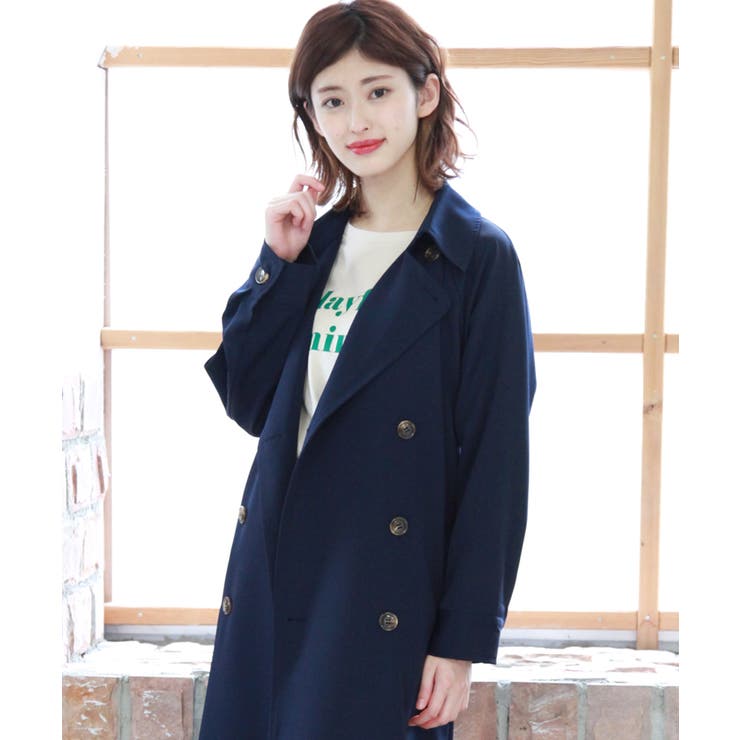 シンプルロングトレンチコート ロングコート[品番：ADEW0000172]｜ad