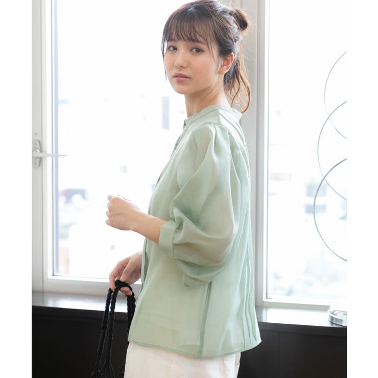 袖ボリューム２WAYシアーブラウス レディース ブラウス | ad thie | 詳細画像4 