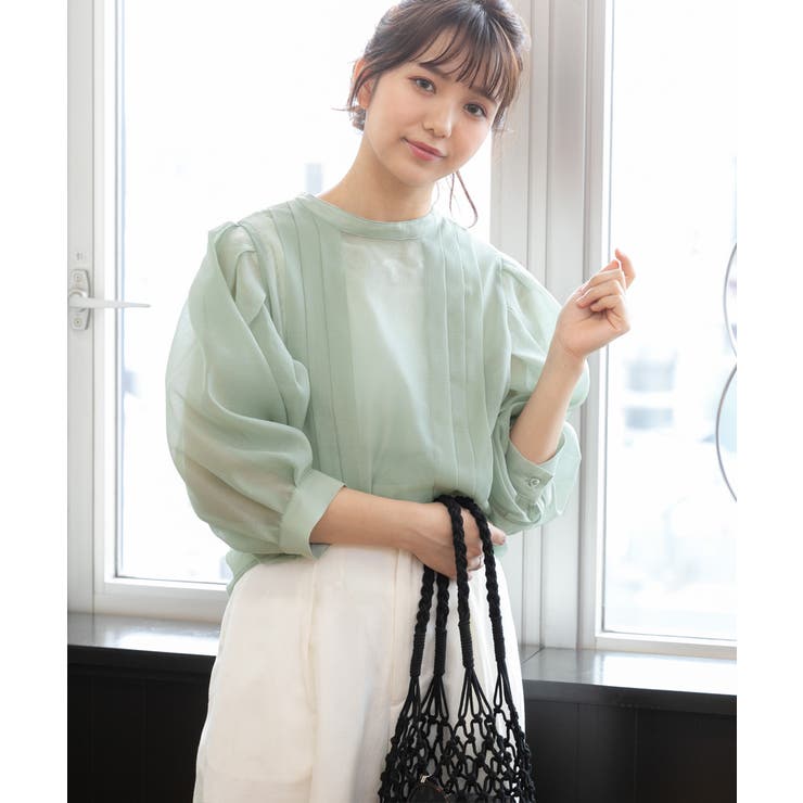 袖ボリューム２WAYシアーブラウス レディース ブラウス | ad thie | 詳細画像7 