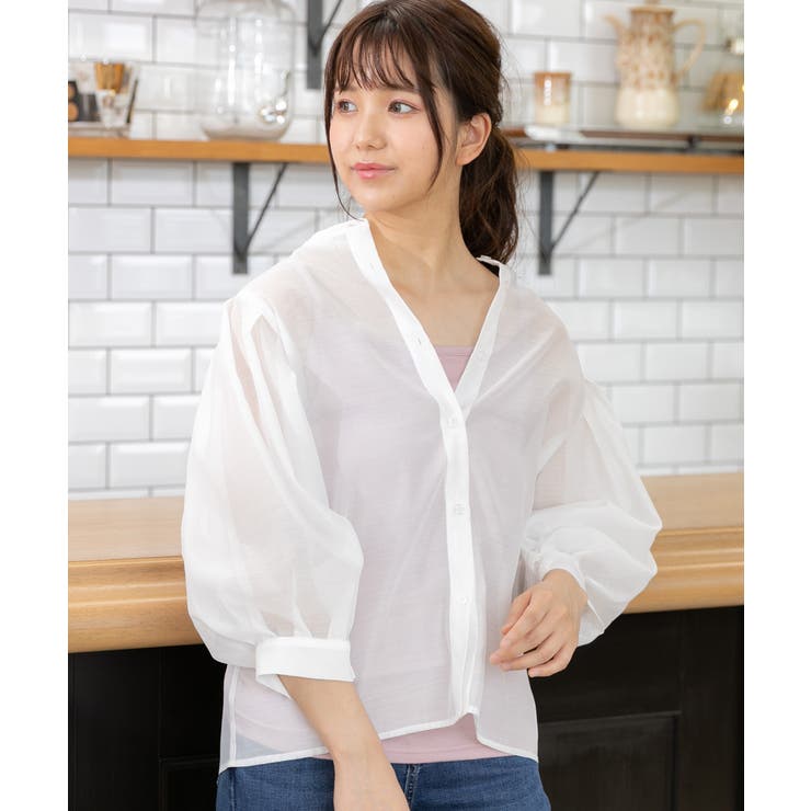 袖ボリューム２WAYシアーブラウス レディース ブラウス | ad thie | 詳細画像13 