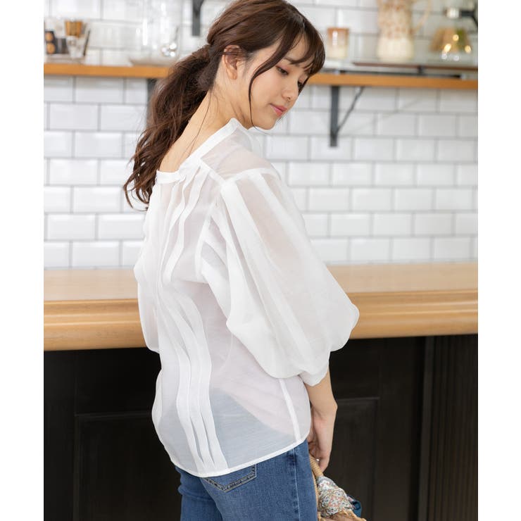 袖ボリューム２WAYシアーブラウス レディース ブラウス | ad thie | 詳細画像14 
