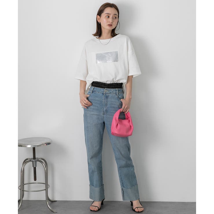 箔プリント オーバーサイズTシャツ | ad thie | 詳細画像11 