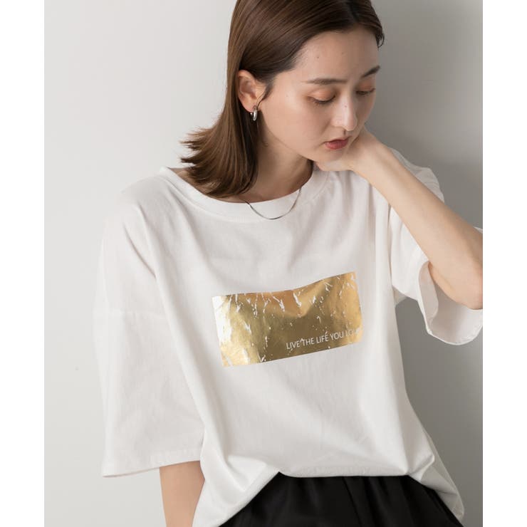 箔プリント オーバーサイズTシャツ | ad thie | 詳細画像16 