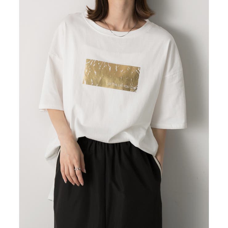 箔プリント オーバーサイズTシャツ | ad thie | 詳細画像17 