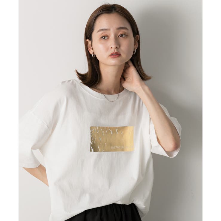 箔プリント オーバーサイズTシャツ | ad thie | 詳細画像18 