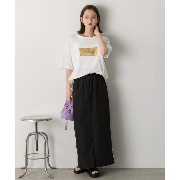 箔プリント オーバーサイズTシャツ | ad thie | 詳細画像20 