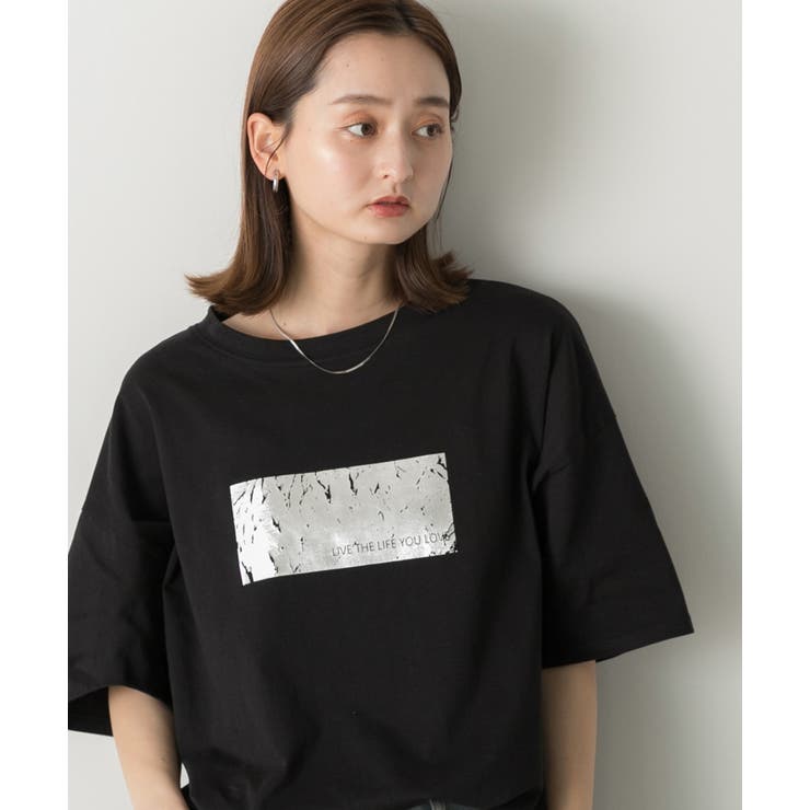 箔プリント オーバーサイズTシャツ | ad thie | 詳細画像22 