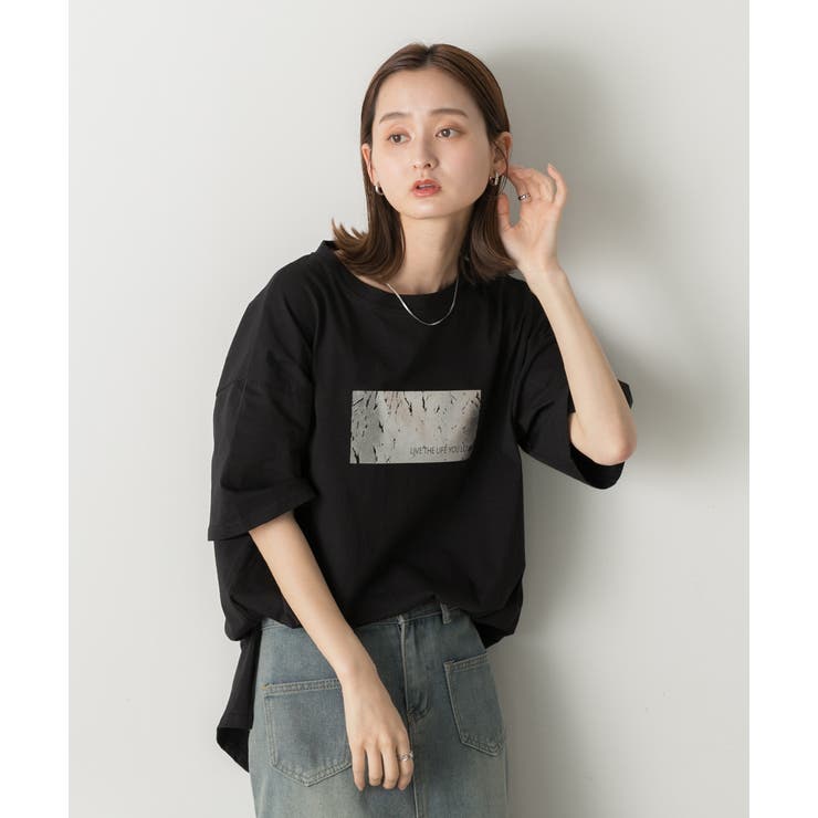 箔プリント オーバーサイズTシャツ | ad thie | 詳細画像23 