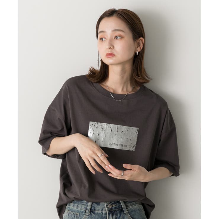 箔プリント オーバーサイズTシャツ | ad thie | 詳細画像27 