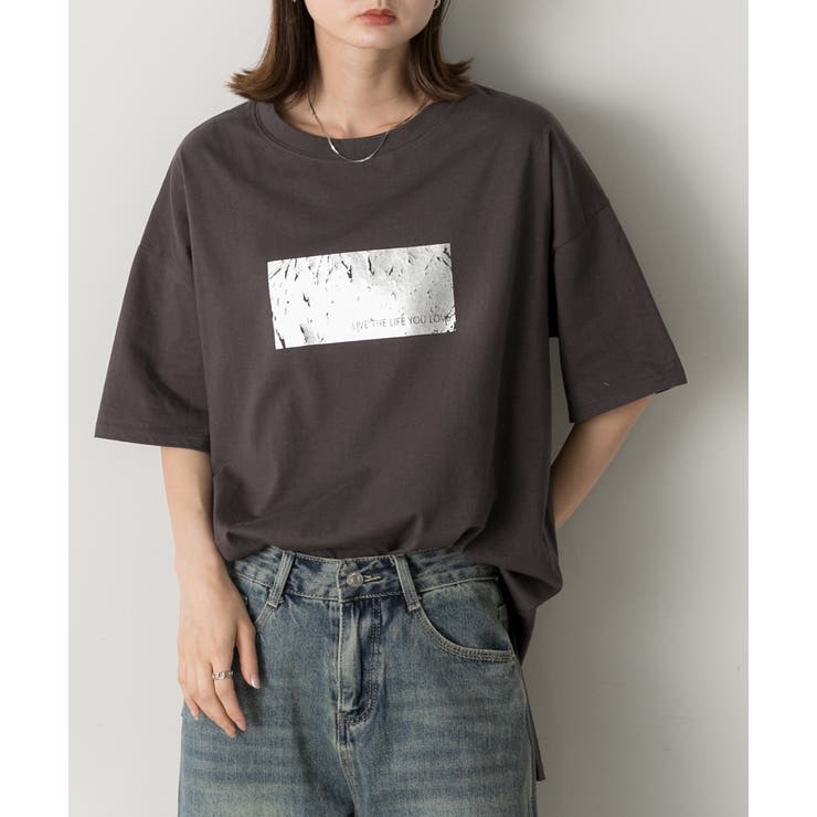 箔プリント オーバーサイズTシャツ | ad thie | 詳細画像28 