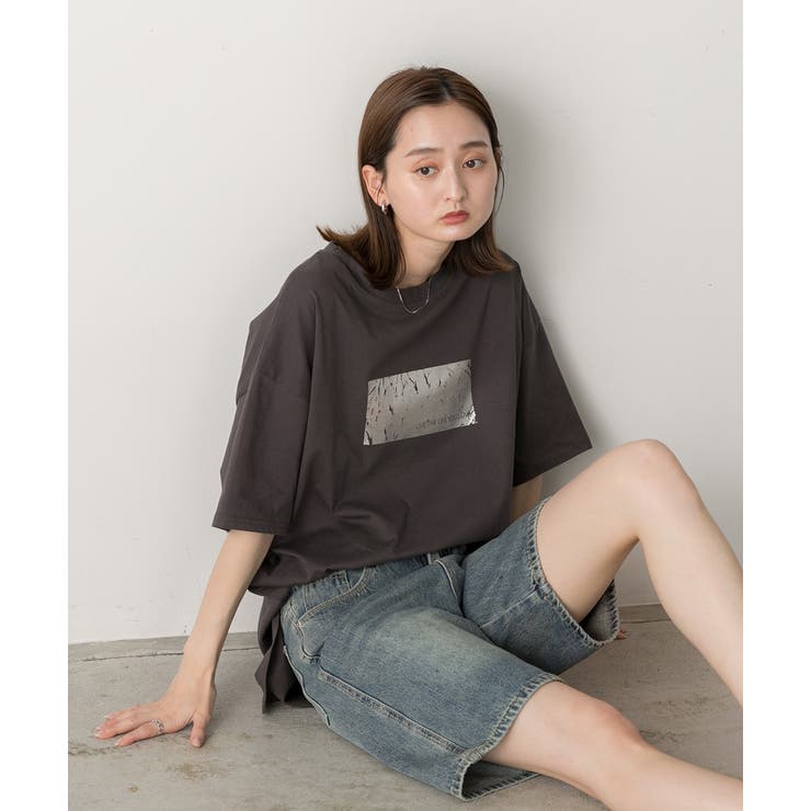 箔プリント オーバーサイズTシャツ | ad thie | 詳細画像31 