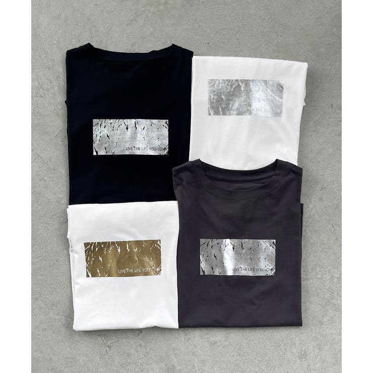 箔プリント オーバーサイズTシャツ | ad thie | 詳細画像33 