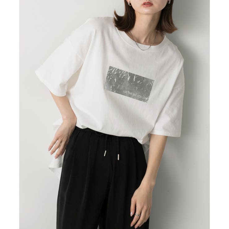 箔プリント オーバーサイズTシャツ | ad thie | 詳細画像6 