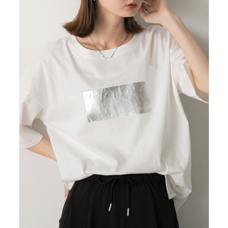 箔プリント オーバーサイズTシャツ | ad thie | 詳細画像9 