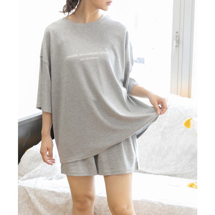 モクグレー×モクグレー | ロゴ入りルームウエア セットアップ 柄 | ad thie