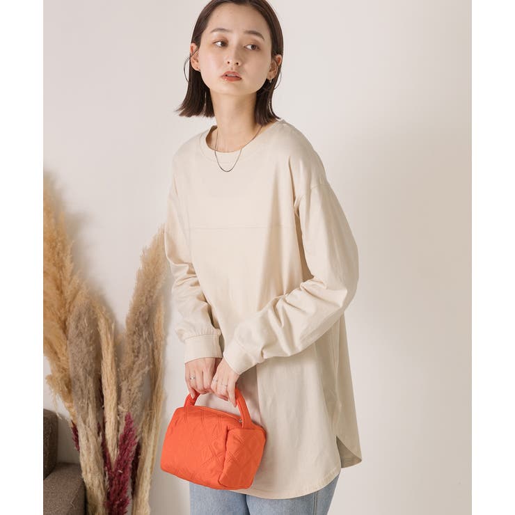 オーバーサイズシンプルロングTシャツ ロンT 綿100%[品番 オーバーサイズシンプルロングTシャツ ロンT 綿100%[品番