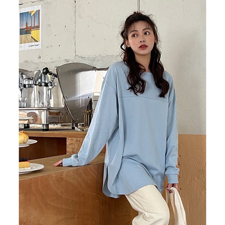 thisisneverthat 長袖シャツ Lサイズ ライトブルー WHATEVER ロングTシャツ｜MEN｜251HAB90-124H｜AZUL BY MOUSSY