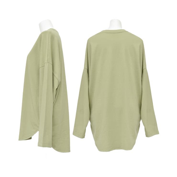 【新品❤️タグ付き】koti koti 重ね着風　ロングTシャツ　チュニック HUG.U トップス レディース ロンT 綿100％ カットソー ポケット