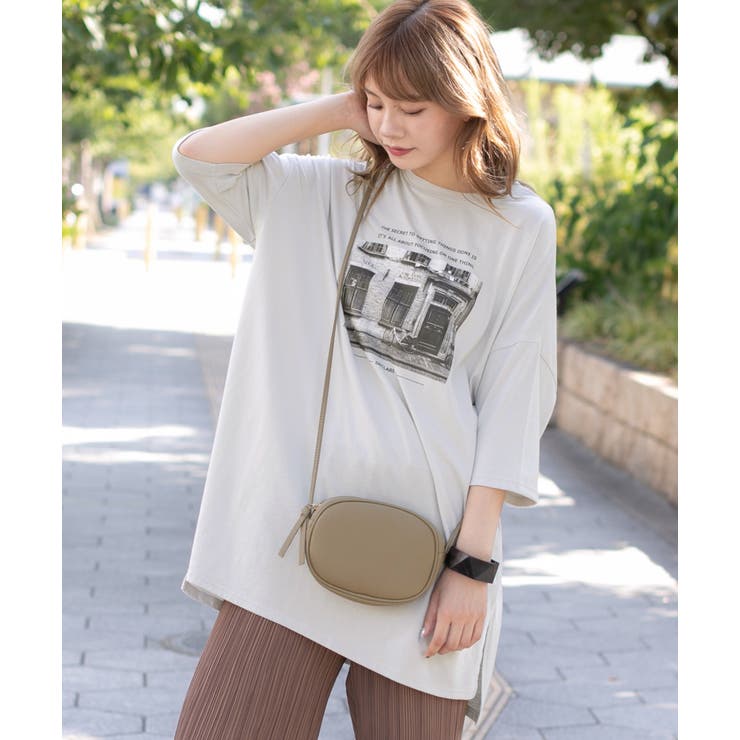 フロントプリントビッグTシャツ 柄 フォトプリント[品番：ADEW0000233