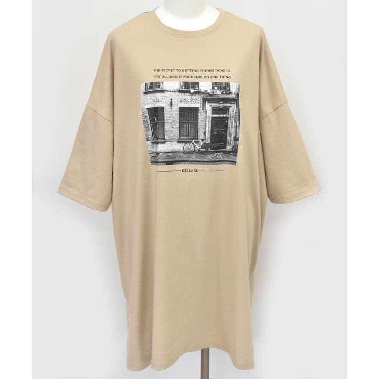 フロントプリントビッグTシャツ 柄 フォトプリント[品番：ADEW0000233