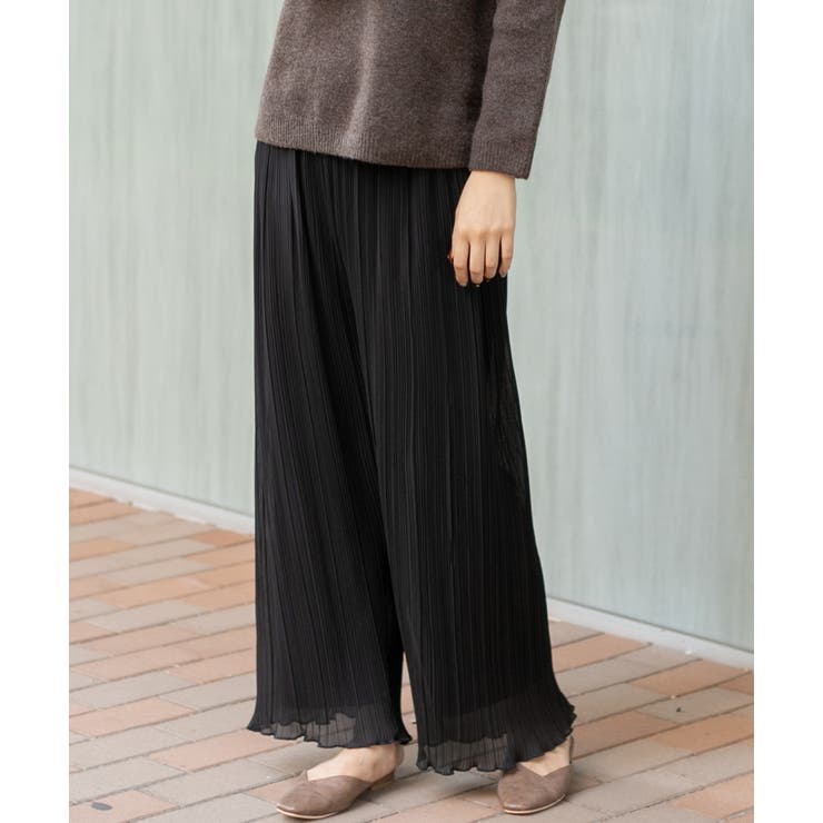 レディース シフォンプリーツ パンツ aquagarage シフォンプリーツワイドパンツ レディース 春 夏 M L