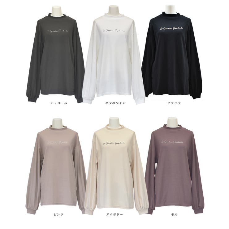 スムースプチハイネックロゴプリントロングTシャツ 柄 プチハイネック | ad thie | 詳細画像38 