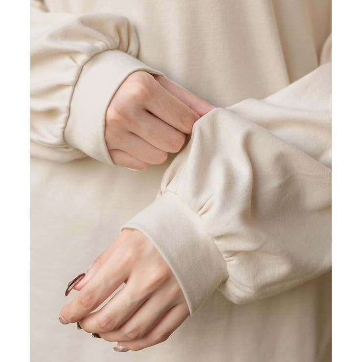 スムースプチハイネックロゴプリントロングTシャツ 柄 プチハイネック | ad thie | 詳細画像7 