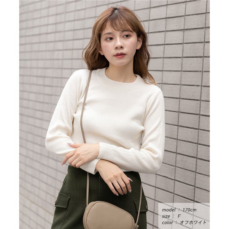 プチハイネックニット リブニット シンプル[品番：ADEW0000231]｜ad