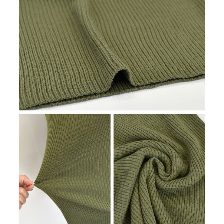 プチハイネックニット リブニット シンプル[品番：ADEW0000231]｜ad