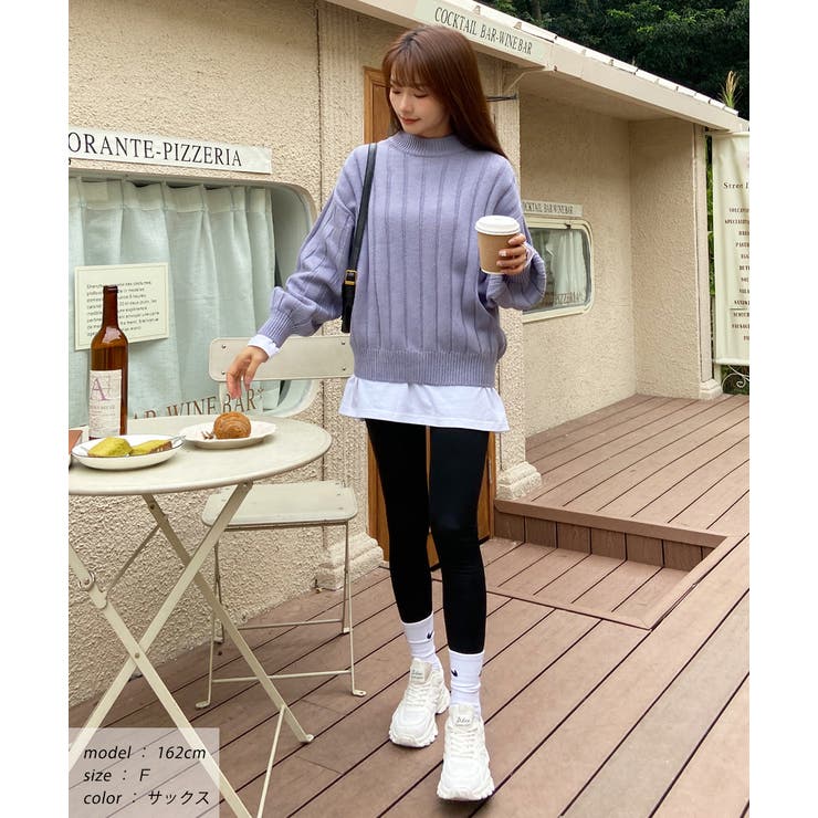 ワイドリブニット 太リブ ハイネック | ad thie | 詳細画像13 