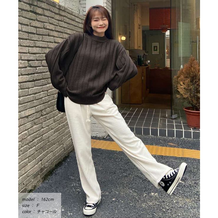 ワイドリブニット 太リブ ハイネック | ad thie | 詳細画像16 