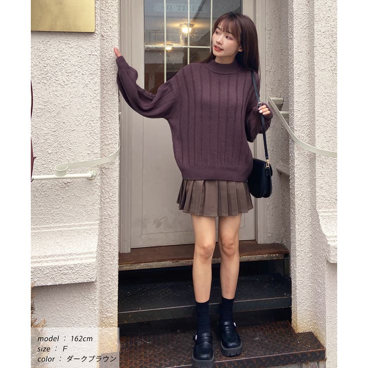 ワイドリブニット 太リブ ハイネック | ad thie | 詳細画像19 