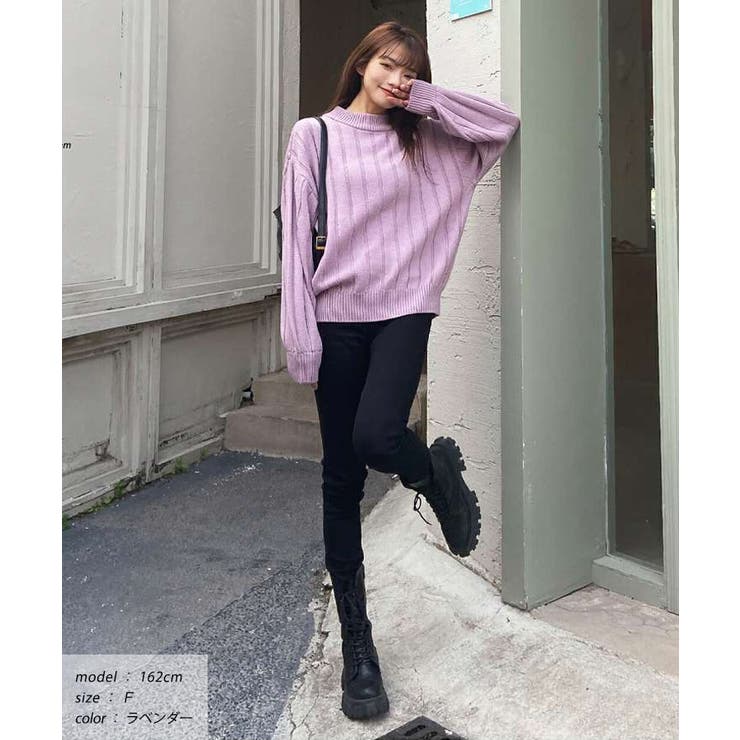 ワイドリブニット 太リブ ハイネック | ad thie | 詳細画像21 