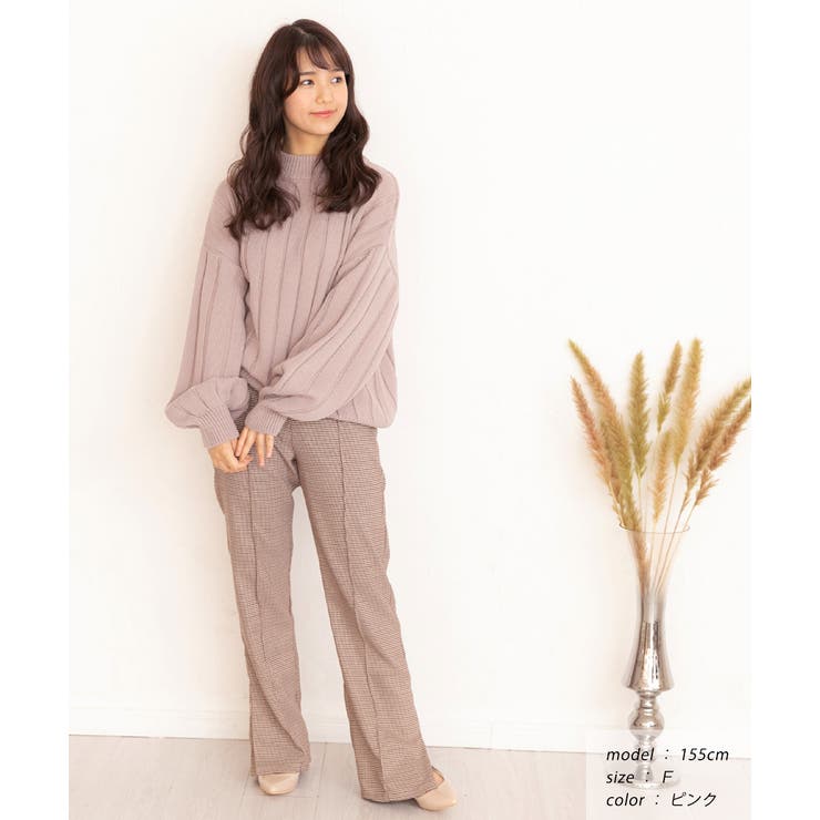 ワイドリブニット 太リブ ハイネック | ad thie | 詳細画像24 