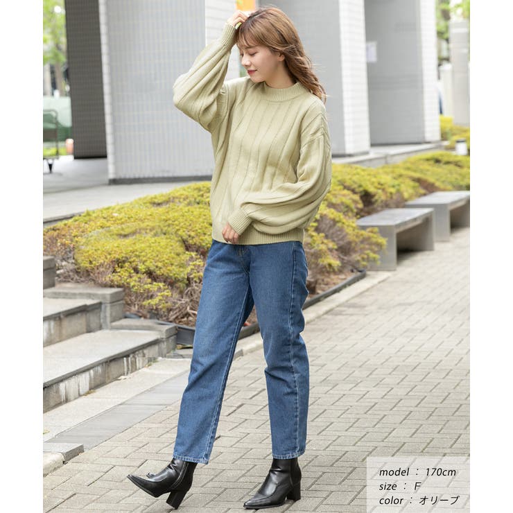 ワイドリブニット 太リブ ハイネック | ad thie | 詳細画像25 