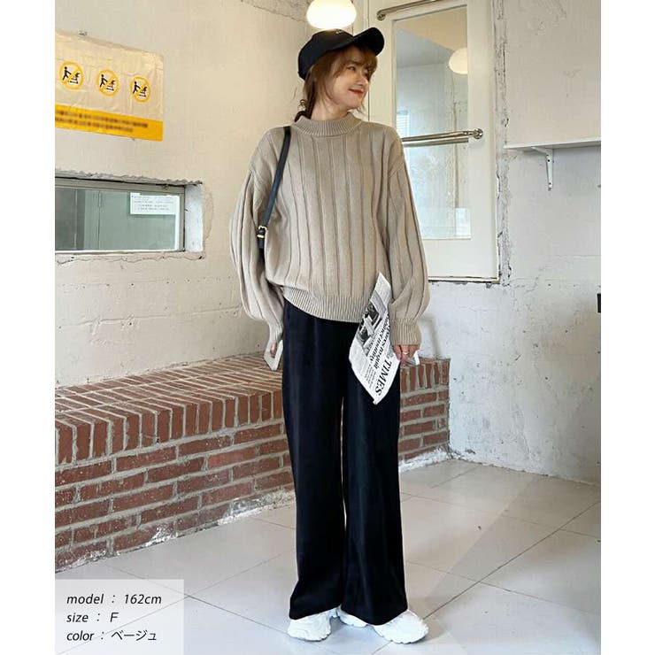ワイドリブニット 太リブ ハイネック | ad thie | 詳細画像5 