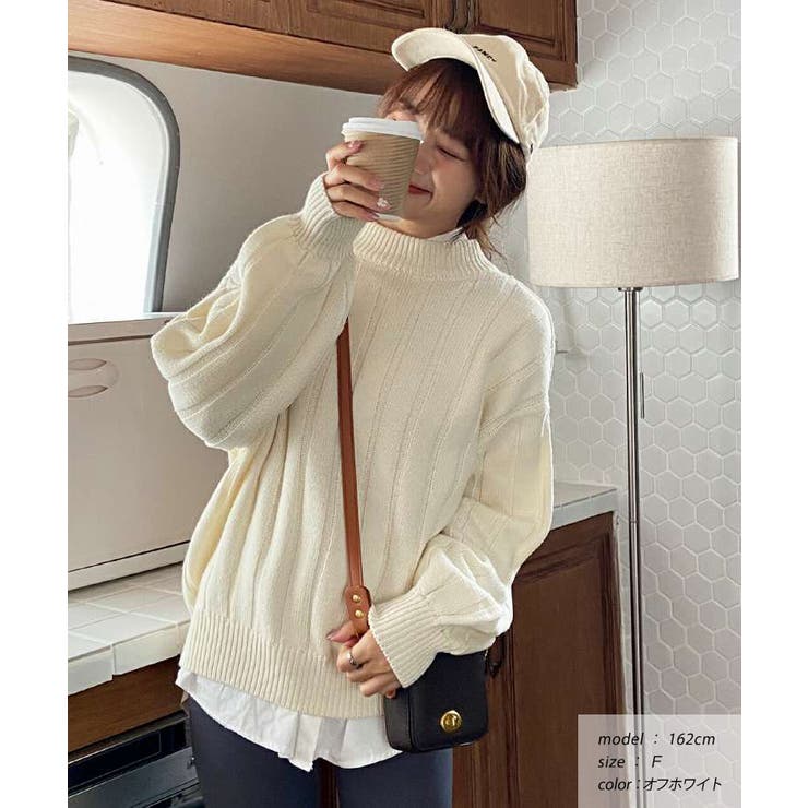 ワイドリブニット 太リブ ハイネック | ad thie | 詳細画像7 