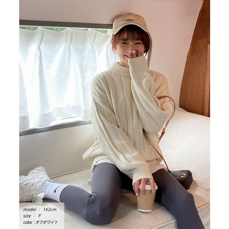 ワイドリブニット 太リブ ハイネック | ad thie | 詳細画像8 