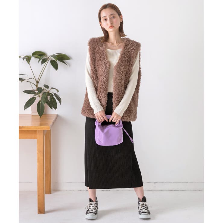 スクエアネック リブニットトップス | ad thie | 詳細画像24 