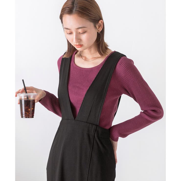 スクエアネック リブニットトップス | ad thie | 詳細画像29 