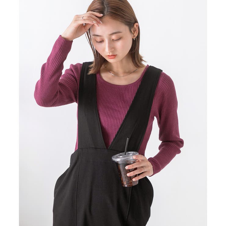 スクエアネック リブニットトップス | ad thie | 詳細画像30 