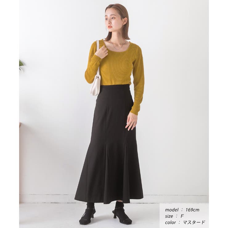 スクエアネック リブニットトップス | ad thie | 詳細画像31 