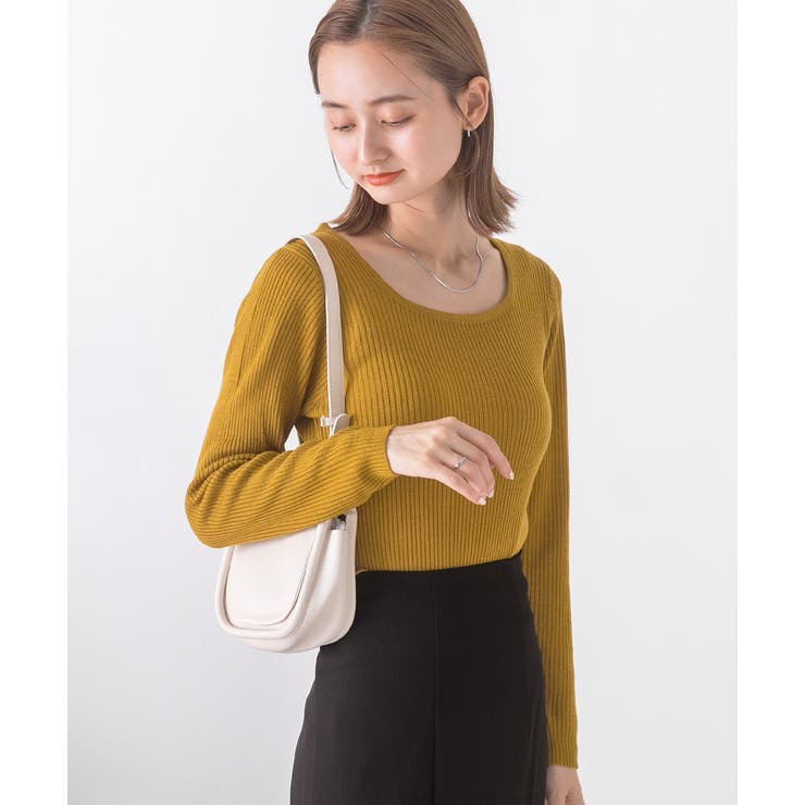 スクエアネック リブニットトップス | ad thie | 詳細画像32 